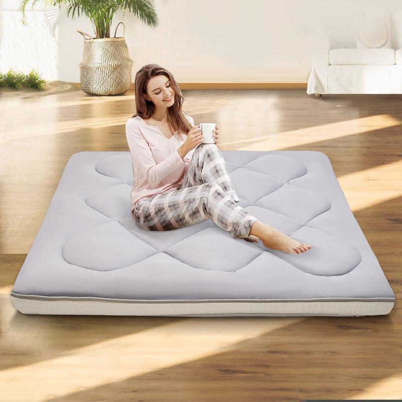 【Mother's Day Gift】Naudacaa Japanese Floor Mattress Futon with Cover, 3.5"/4" Thicken Foldable Roll-Up Sleeping Pad, Floor Lounger Bed for Couches & Sofas