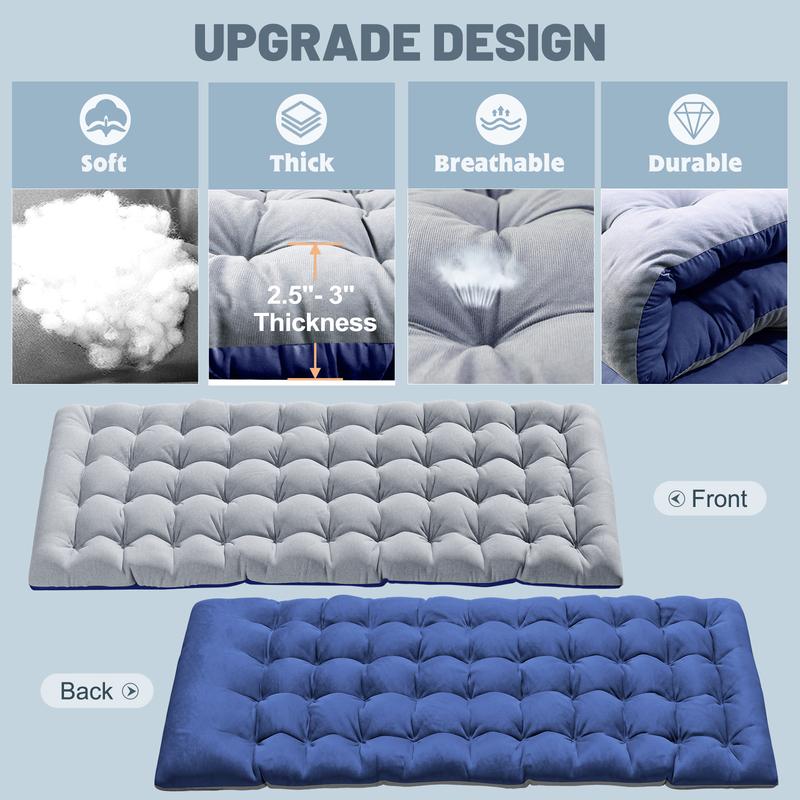 【Mother's Day Gift】Naudacaa Folding Bed Cot with 2 Sided Mattress, 75"*28" Portable Sleeping Cot Guest Bed, Heavy Duty Camping Cots with Carry Bag, Up To 880 Lbs