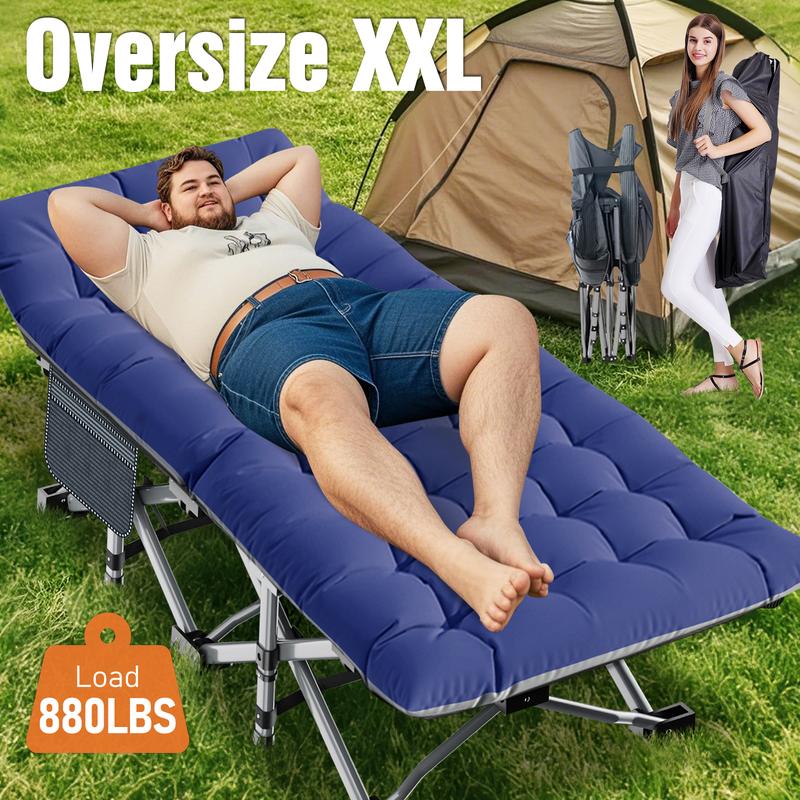 【Mother's Day Gift】Naudacaa Folding Bed Cot with 2 Sided Mattress, 75"*28" Portable Sleeping Cot Guest Bed, Heavy Duty Camping Cots with Carry Bag, Up To 880 Lbs