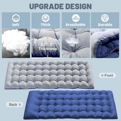 【Mother's Day Gift】Naudacaa Folding Bed Cot with 2 Sided Mattress, 75"*28" Portable Sleeping Cot Guest Bed, Heavy Duty Camping Cots with Carry Bag, Up To 880 Lbs