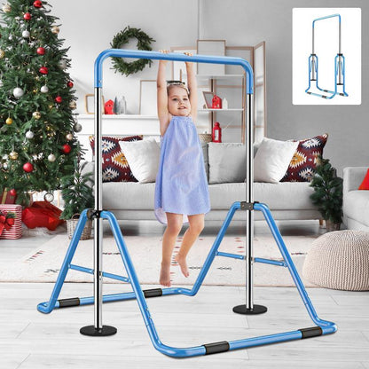 【Mother's Day Gift】Naudacaa Gymnastic Bars for Kids with Adjustable Height, Folding Gymnastic Training Kip Bar, Junior Expandable Horizontal Monkey Bar for Home